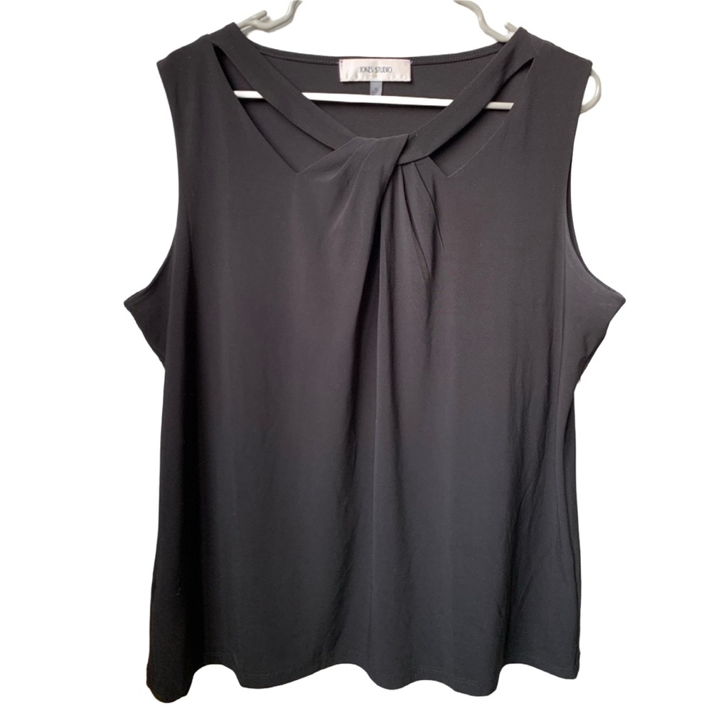 JONES STUDIO Black Sleeveless Tank Top Blouse